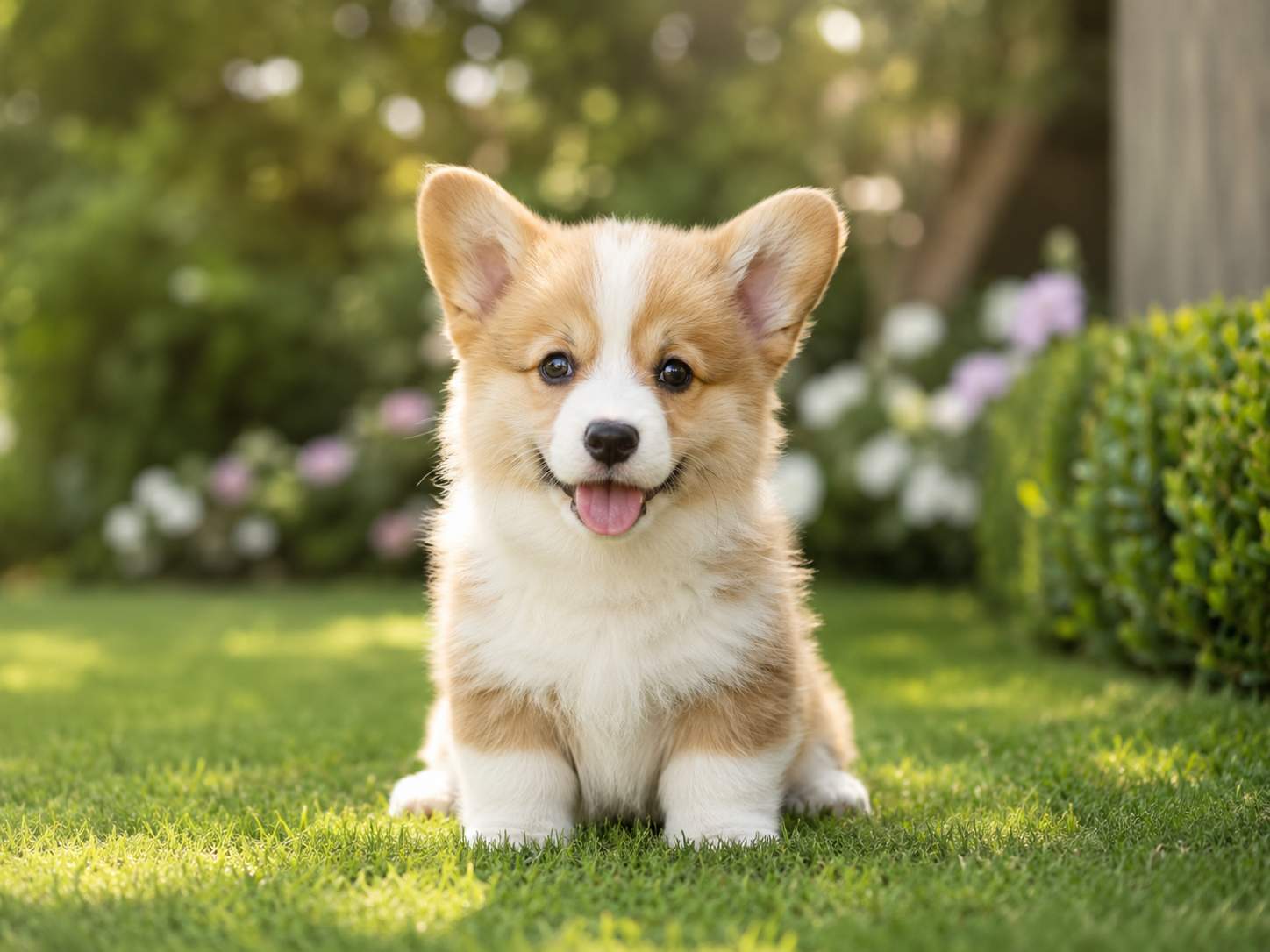 Puppies in caring home environment